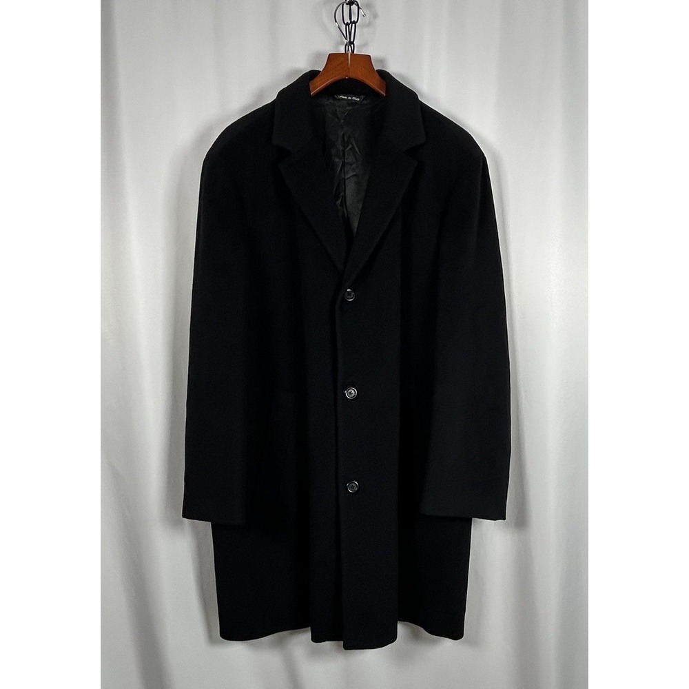 METROPOLITAN VIEW Bloomingdale's Overcoat 44L Long Wool / Angora Coat ITALY Made